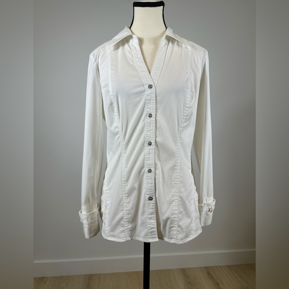 Tribal Women's Classic White Button-Down Shirt